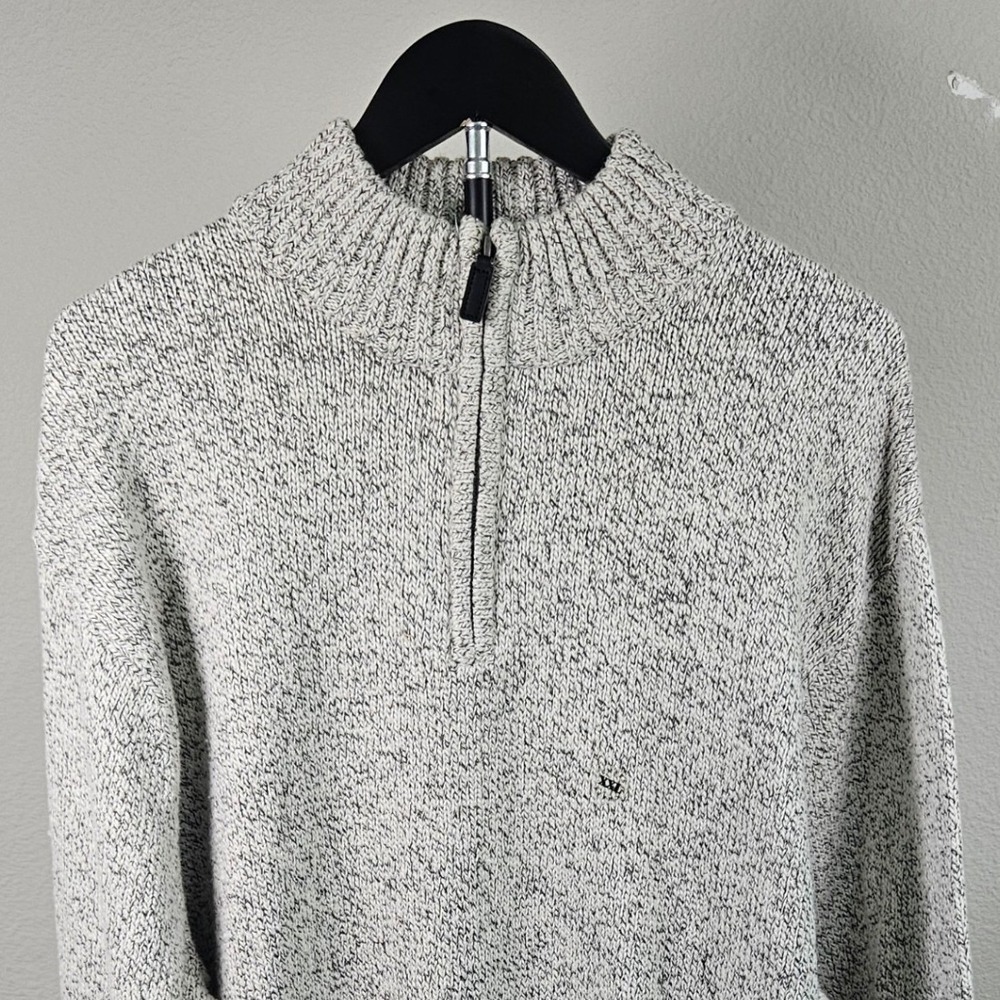 Chaps Quarter Zip Sweater Mens XXL‎ Grey Marled NWT Cotton Blend Mock Neck
